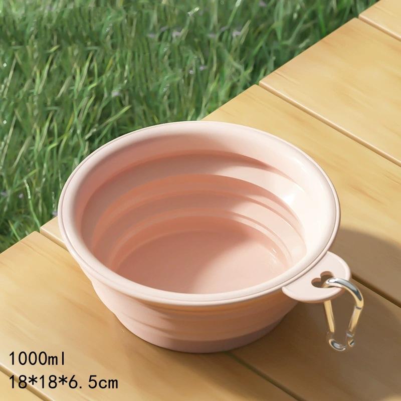 Macaron Farbe Haustier Ausflug Tragbare Faltbare Schüssel Hundenapf Katzennapf Reisschüssel Reise-Schüssel Mit Karabiner Zubehör