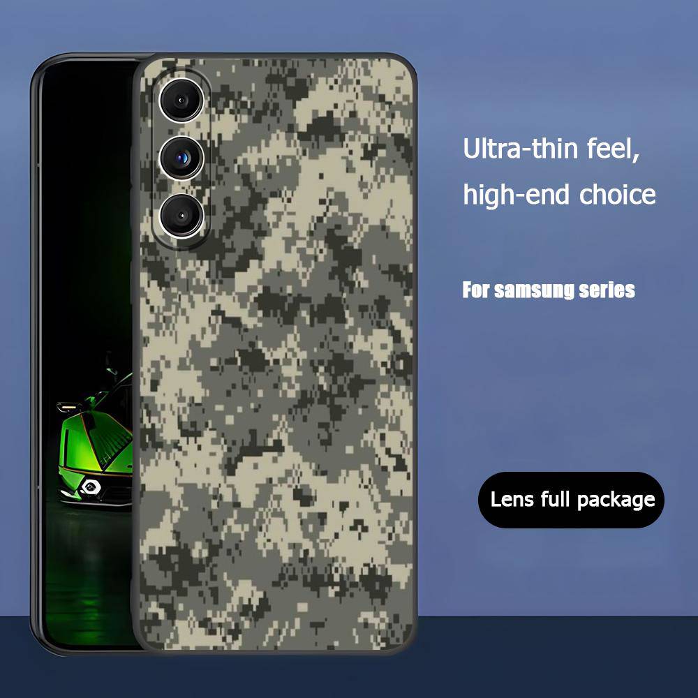 C-Camouflage-E Luxury Black Phone Case For Samsung Galaxy S23 S24 S25 Ultra S22 Plus S21