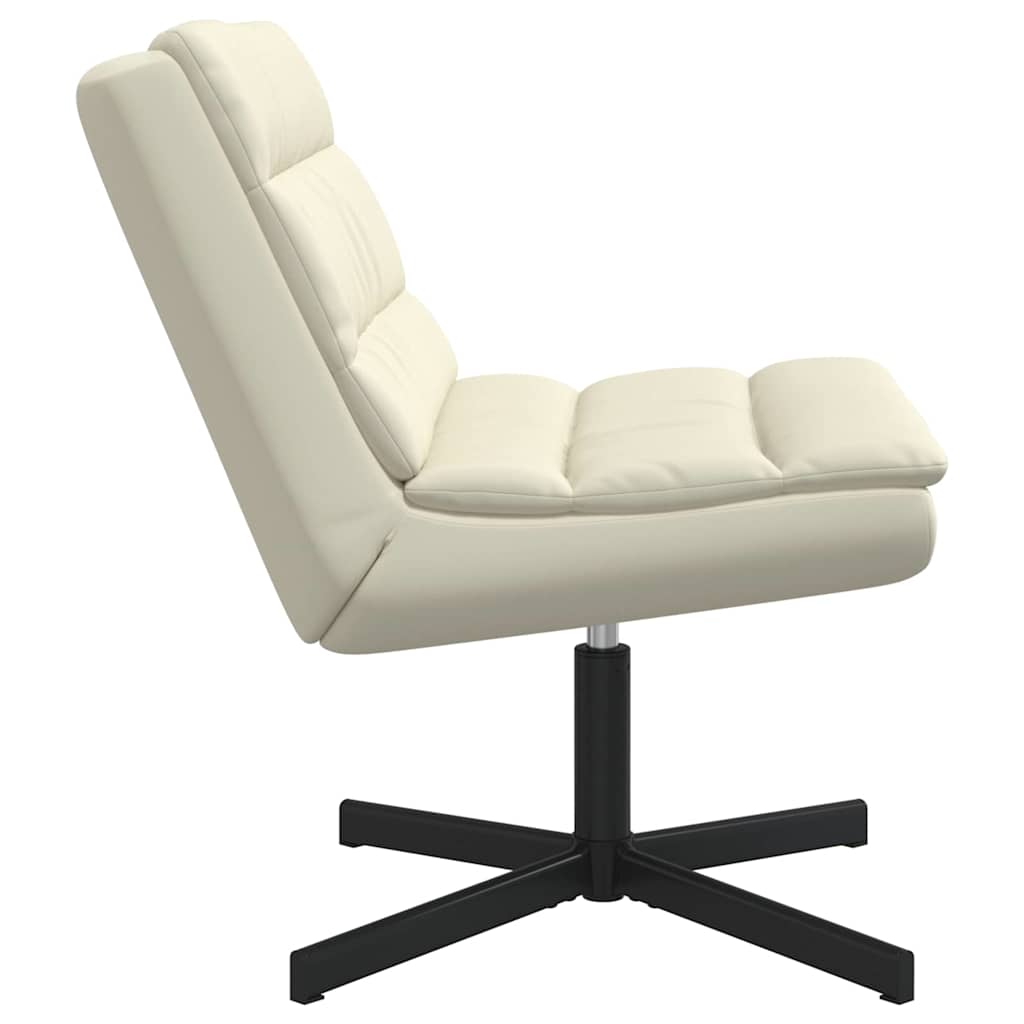 Swivel Chair Cream 63 x 75 x 76 cm PU
