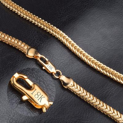 Coole Punk-Halskette mit 18 Karat Gold überzogen, für Damen und Herren, Schmuck, Geschenke, 50 cm