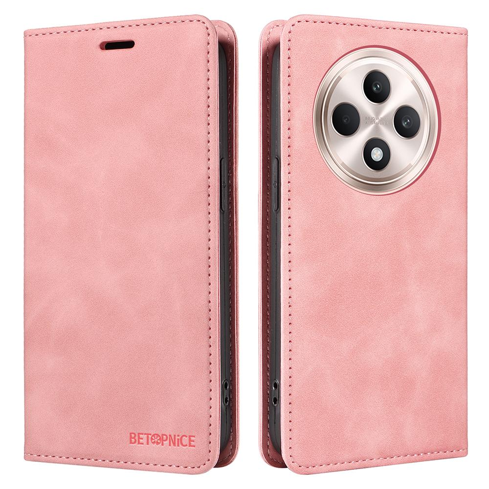 

BETOPNICE 003 For Oppo Reno12 F 4G Wallet Case Leather Phone Cover with Stand Pink