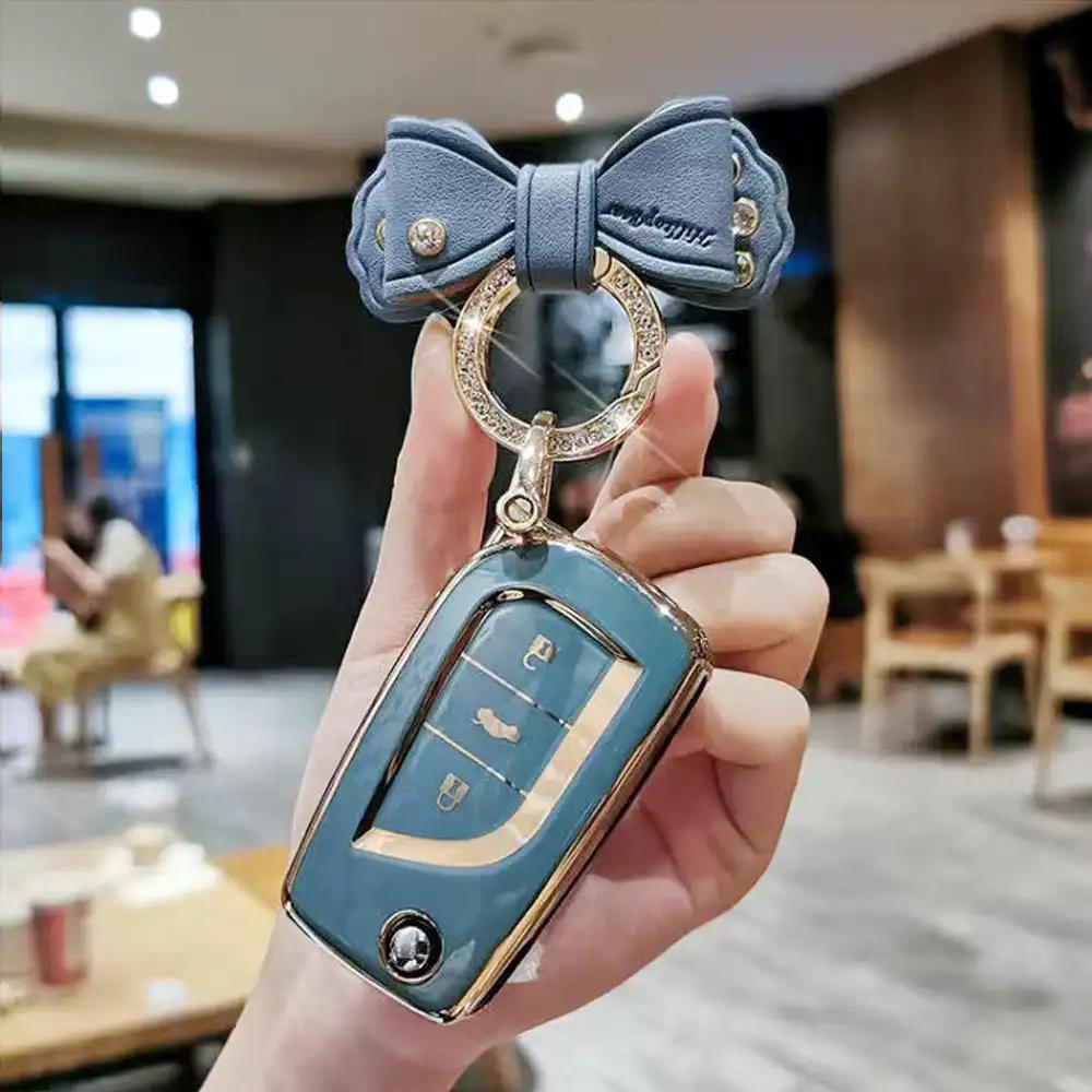 

Чехол для дистанционного ключа из ТПУ для автомобиля, аксессуары для Toyota Fortuner Revo Atis Innova Levin Camry Reiz Highlander Corolla серый