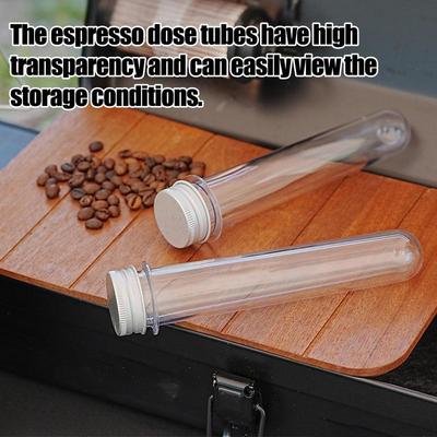 Coffee Bean Dosing Tubes Bean Container 60ml Transparent Storage Keeper With Lids For Bar Home Coffee Enthusiasts And Tea Lovers