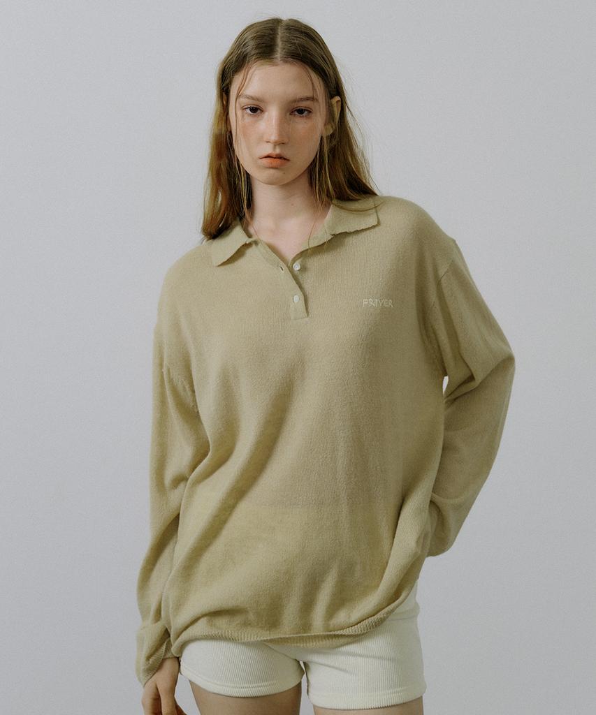 Peulibeo07 Loose Fit Collar Wool Knit [Frsp05Nt01]_Olive