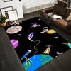 Colorful Outer Space Carpet with Rockets, Planets, Astronauts, and Stars Suitable for Use As an Anti-slip for Living Room Bedroom Sofas