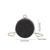 Women Chain Strap Messenger Bag Banquets Bag Crossbody Bag Korean Style Shoulder Bag Small Round Bag Cell Phone Purse Champagne