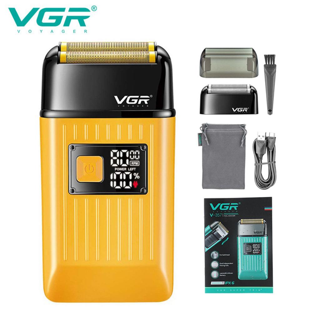2026 VGR Men's Razor IPX6 Body Wash Professional Sideburn Trimming Intelligent Digital Display Multi-functional Shaving Sculpting Hair Trimmer V-357