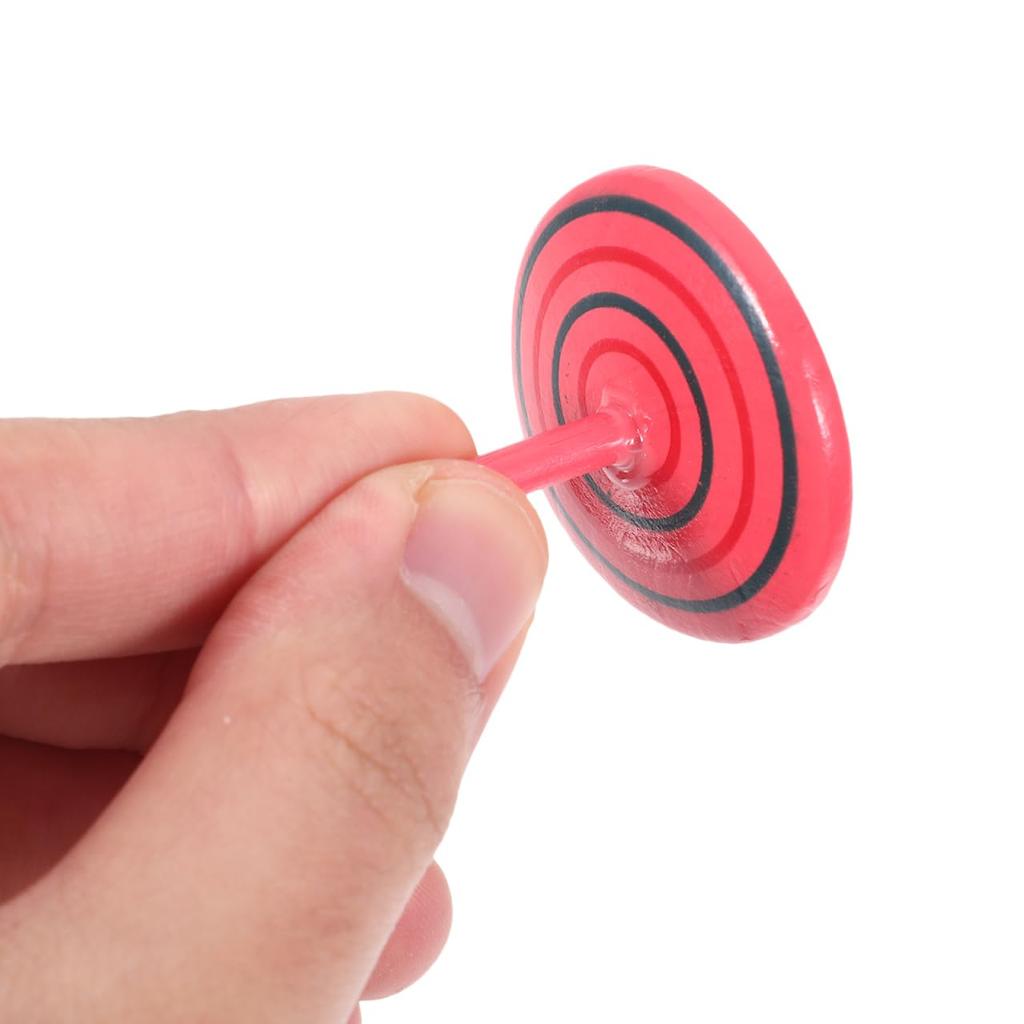 Generic 25-Piece Wooden Spinning Top Set, Fun, Hand-Cranked Peg-Top Toys for Kids, Small Top Accessories, Decompression Toys, Random Colors