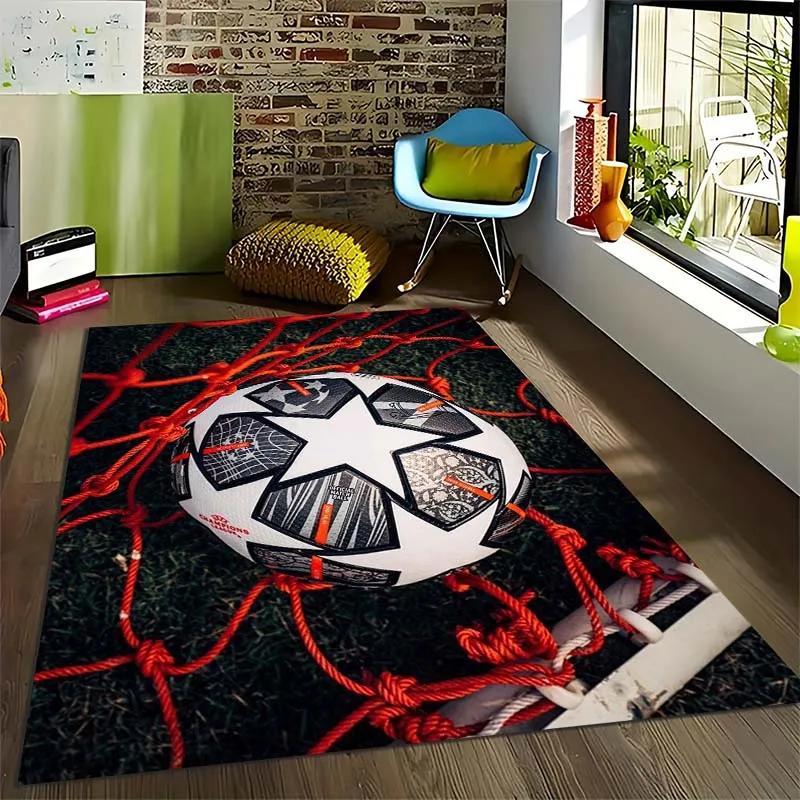 

Football Art Print Area Rug for Living Room Bedroom Sofa Side Non-Slip Floor Mat Kids Play Home Decor 80x120cm