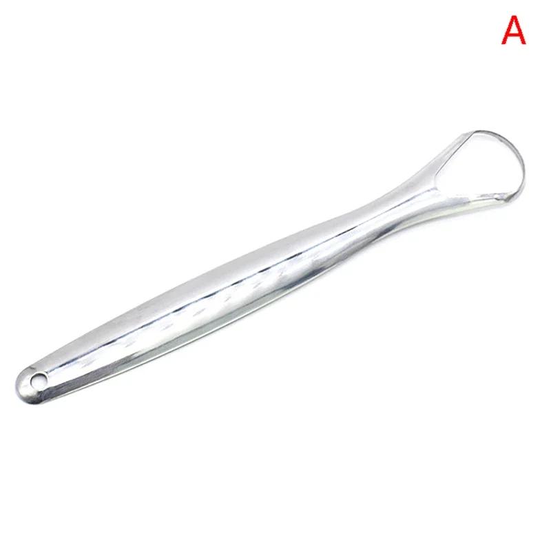 1/2 Pcs Tongue Scraper Stainless Steel Tongue Cleaner Bad Breath Removal Oral Care Tools