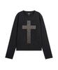 PITCHBLACK Cross Studded Long Sleeve T-Shirt (Black)