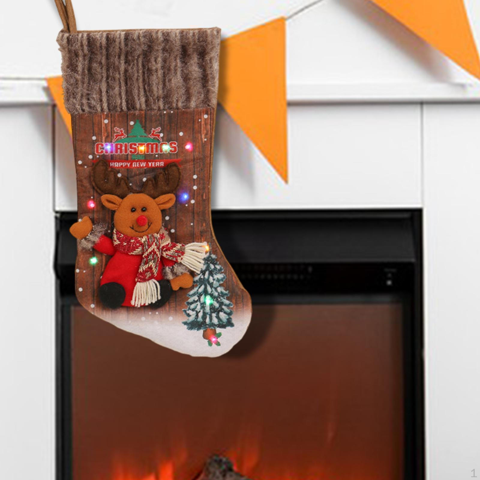 

Christmas Stocking ,Xmas Hanging Sacks, Xmas Sock Gift Holder, Bags for Festive Deer style