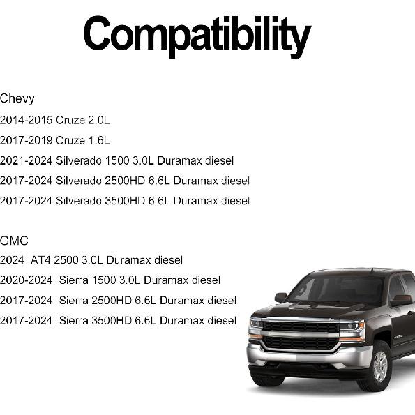 2 Pack TP1015 Fuel Filter Compatible With 2017-2024 Chevy Cruze, Silverado, GMC, Sierra 6.6L & 3.0L Duramax Fuel Filter