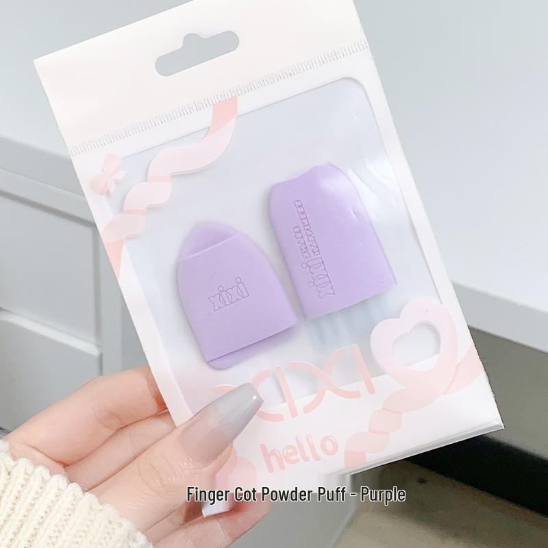 

Xixi Mini Finger Cots: Small Powder Puffs for Concealer, Dark Circles, Nasolabial Folds, Compact Setting Powder, Wet & Dry Use