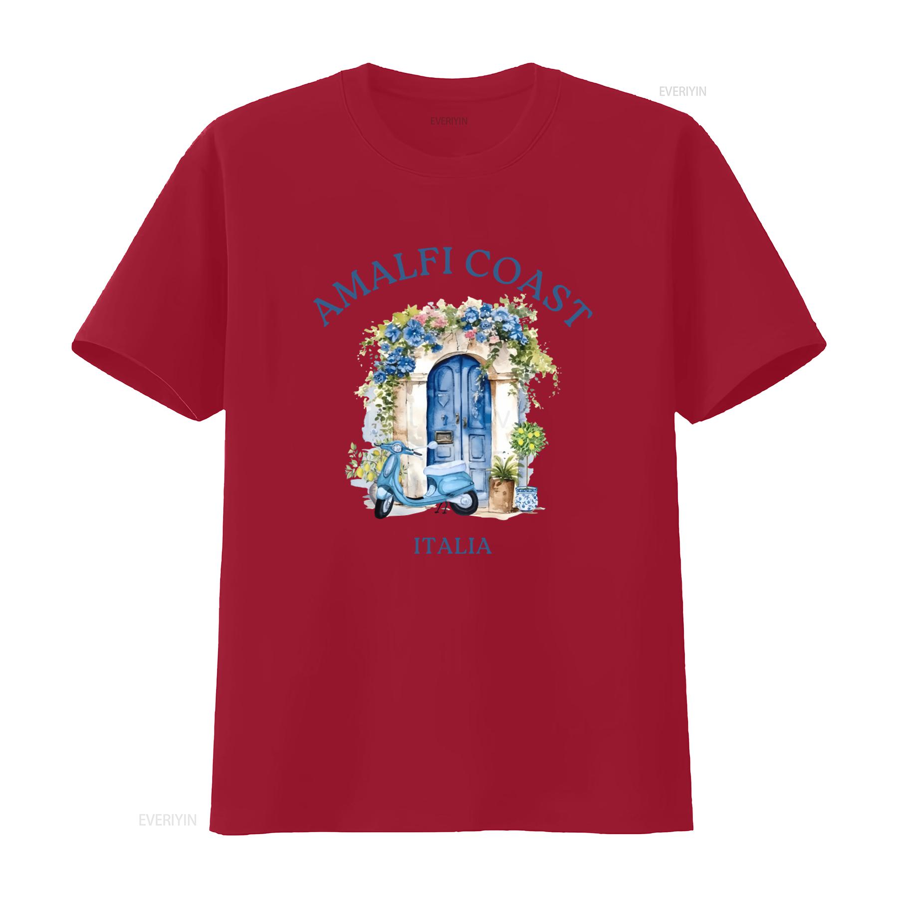 Amalfi Coast Italian Houses T Shirt Soft Comfortable South Italy Design vintage Washed designer clothes Versatile Casual S