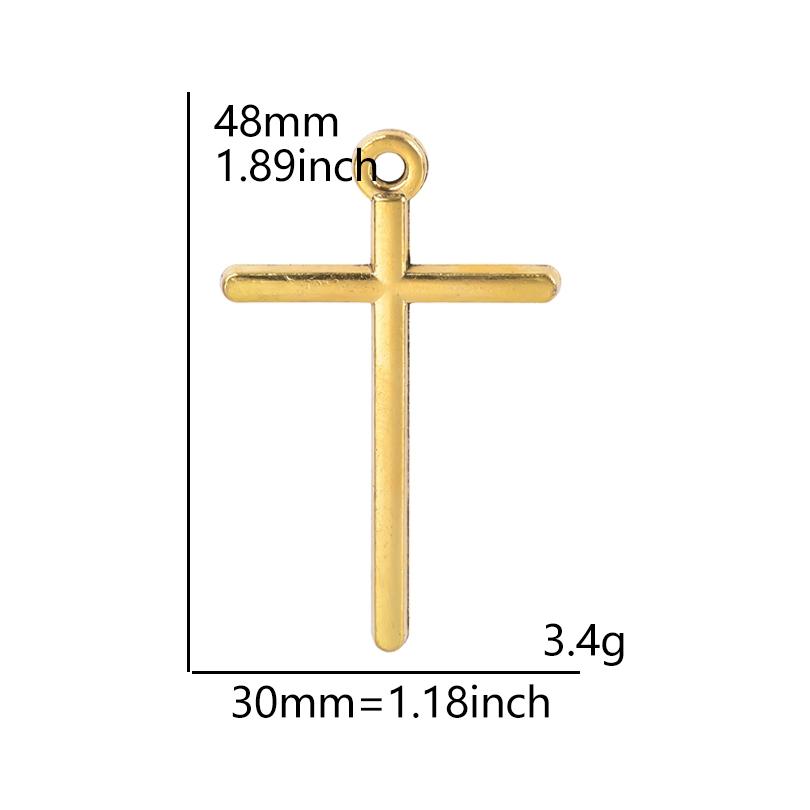 5Pcs Crosses Pendant Charms For Jewelry Making Supplies Christ Handmade Necklace Earrings Charm Gold Color Accessories Wholesale