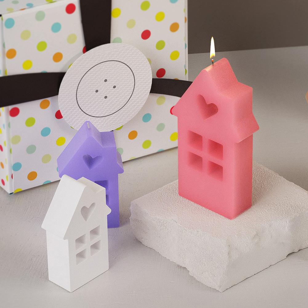 Hollow Splicing House Silicone Mold DIY Cement Plaster Mould 3D Silicone Moulds Casting Moulds for Easter Christmas Decoration