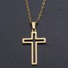 Fashion Cross Pendant Necklace For Women Men Stainless Steel Link Chain Charm Necklace Cool Boys Girls Punk Hip Hop Jewelry Gift