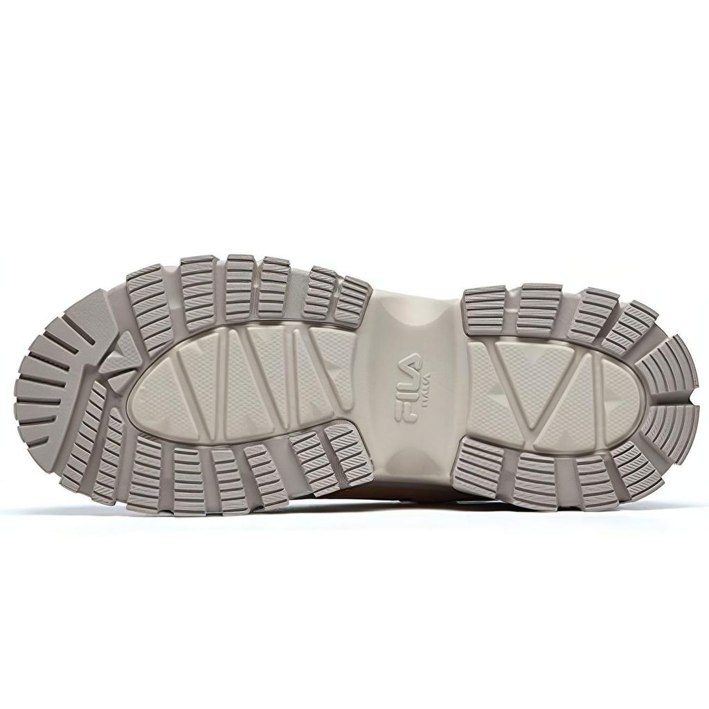 Fila Fashion Sneakers Hike Synthetic Leather Fabric Comfortable Versatile Low-Top Dad Shoes Women Sneakers Gray Black F12W144132FWB