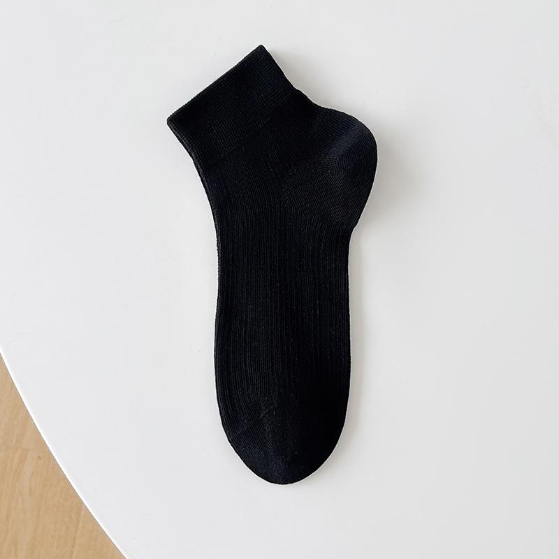 

Женские летние тонкие сетчатые дышащие влагоотводящие милые свежие хлопковые носки-подследники 1 pair чёрный