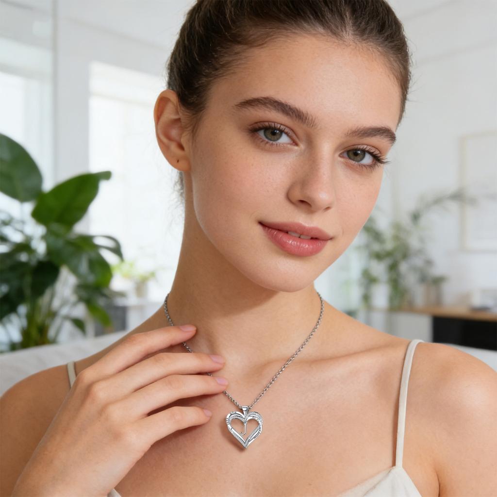 Women Heart Necklace Unique Gift Party To My Daughter Love Mom Heart Necklace
