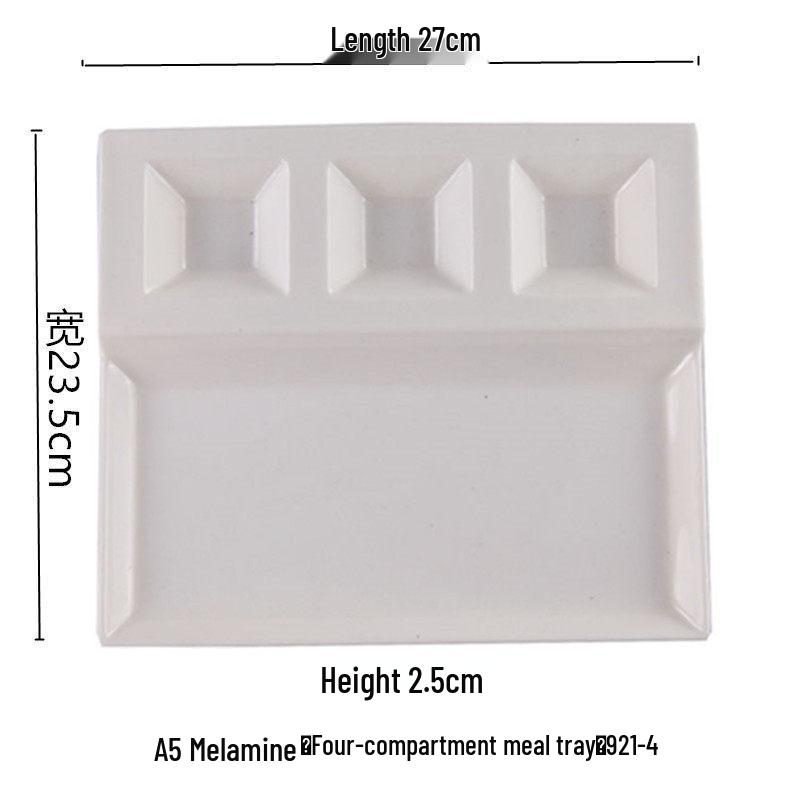 A5 Melamine Divided BBQ Dinner Plate with Sauce Compartment