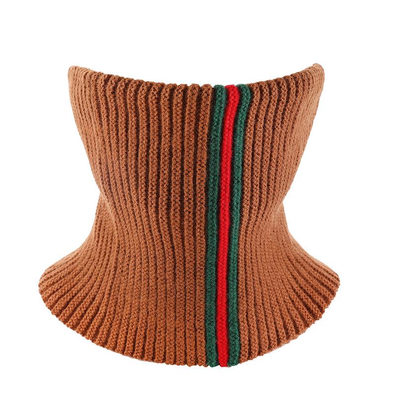 Double-layer Male and Female Couples Warm Neck Cover Striped Hair Pulling Fashionable Versatile Outdoor Autumn and Winter Scarf