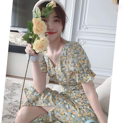 Chiffon Small Daisy Floral Dress Platycodon French Small Skirt Women's Summer Dress New Women's Court Style
