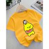 European sizes Cute Watermelon & Smiling Bear Print Short Sleeve T-Shirt - Summer Breathable Kids Top