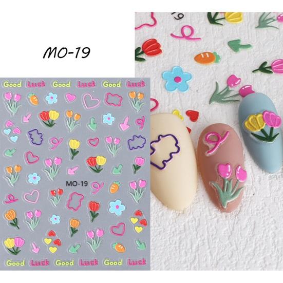 Samolepka na nehty 5D Graffiti Květiny Reliéfní design Tenký trojrozměrný Transform Nails Art Decal