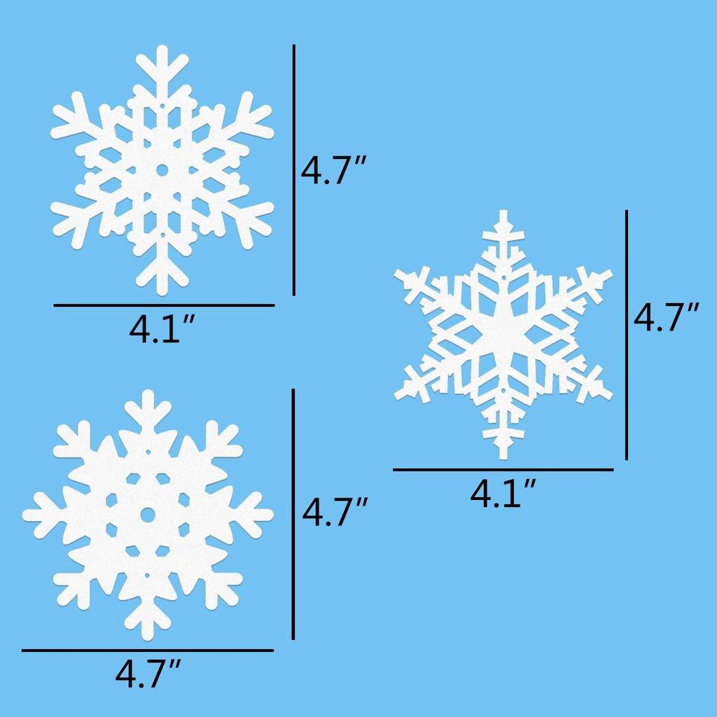 Jollylife 12PCS Snowflake Garland Winter Party Wonderland Birthday Decorations - Christmas Snow Flake Streamers Strings Hanging Decor