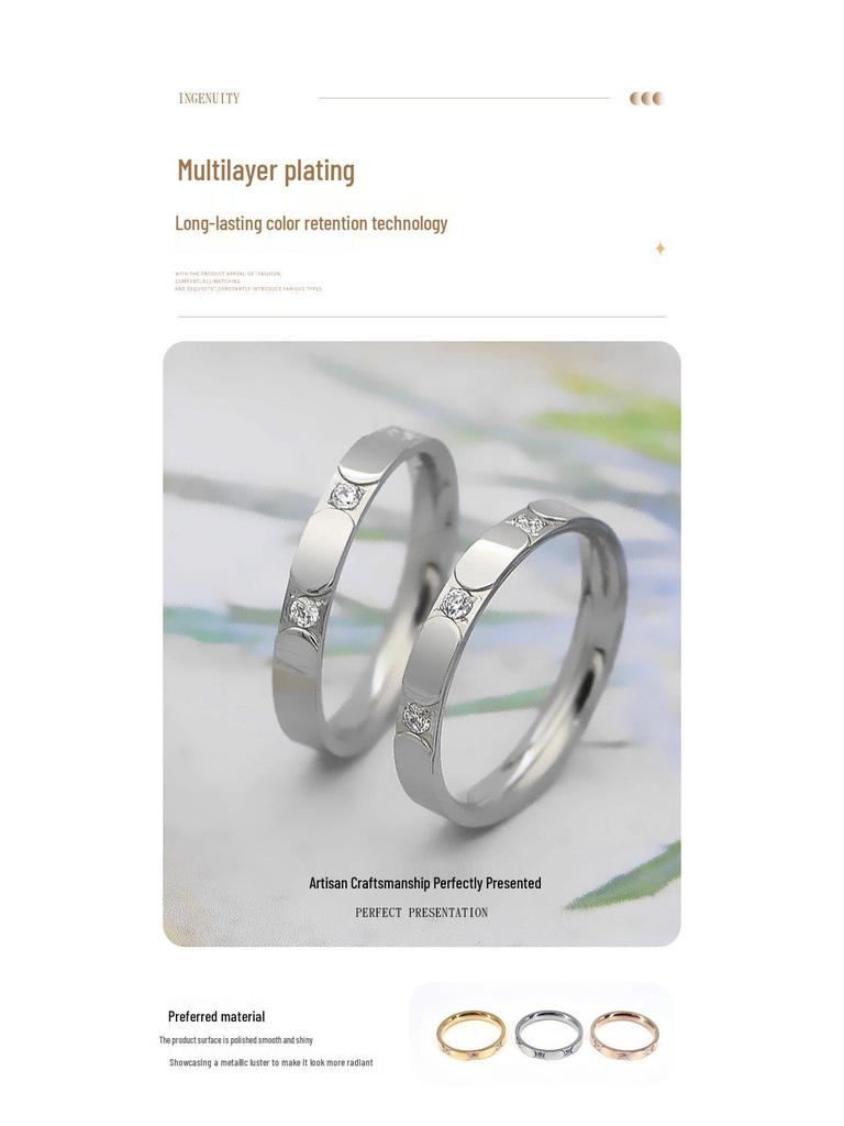 Japanese-Korean High-End Light Luxury Micro-Inlaid Ring - Classic & Durable Women's Fashion