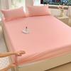 Four Seasons Skin-friendly Washed and Brushed Solid Color Pillowcase Protective Cover Double Fitted Sheet Taiwan Bed Bag