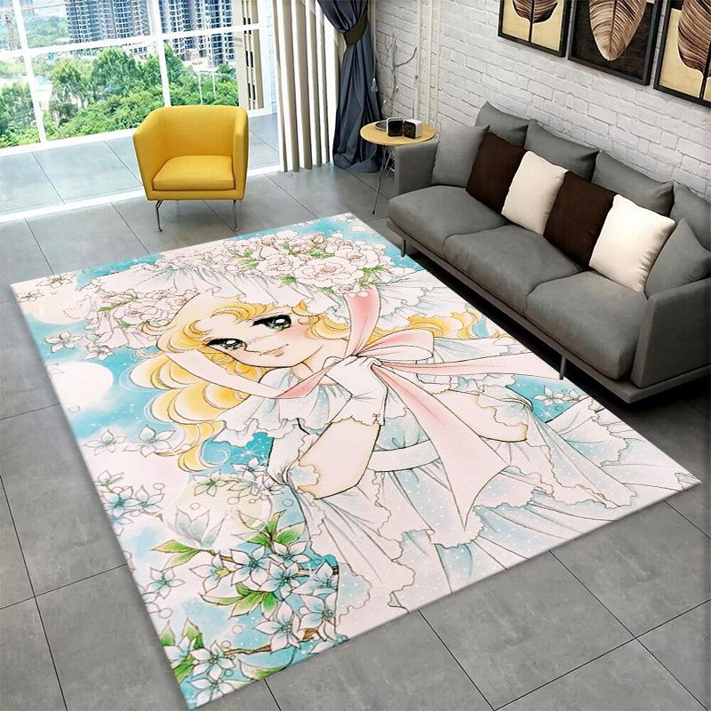 Cute Candy Candy Girl Cartoon Carpet Rug for Playroom Bedroom Living Room Sofa Home Decor,kid Game Area Rug Non-slip Floor Mat