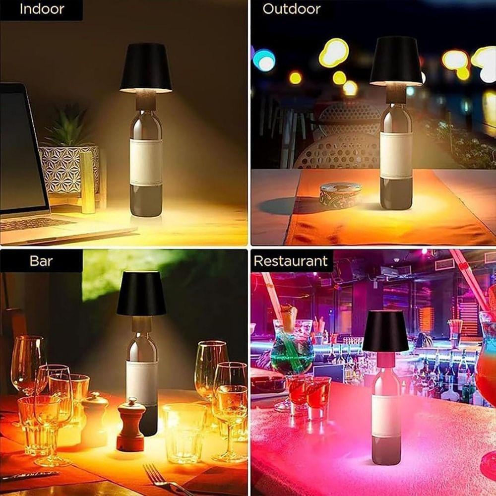 Portable Bottle Light Head Creative Cordless Table Lamp Unique Reading Light  Restaurants