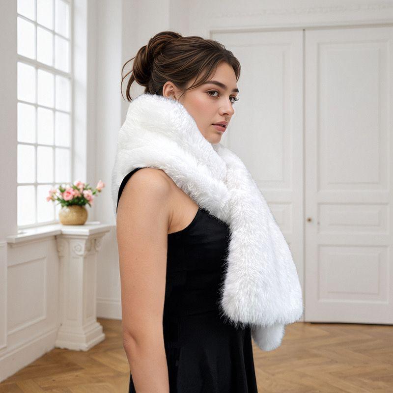 Men's and Women's Faux Fur Warm Winter Wide Neck Scarf - Runway New Arrival Stylish and Chic Women's Scarves