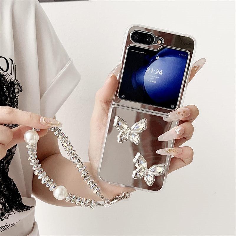 Samsung sammenleggbar telefonveske Høykvalitets 3D Butterfly Strap armbånd for Samsung ZFlip 5 ZFlip 4 ZFlip 3 All-inclusive fallbeskyttelsesdeksel