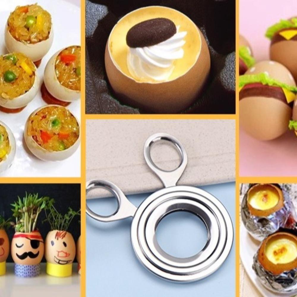 2PCS Stainless Steel Egg Shell Cutter Manual Operation Egg Opener Handheld Egg Breaker Cooking Tool