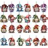Nordic Holiday Party Decor 12/24/36Pcs Christmas Gnome Ornaments, 2D Wooden Decorations for Xmas Tree, Funny Rustic Tree Ornaments Gnomes Hanging Home