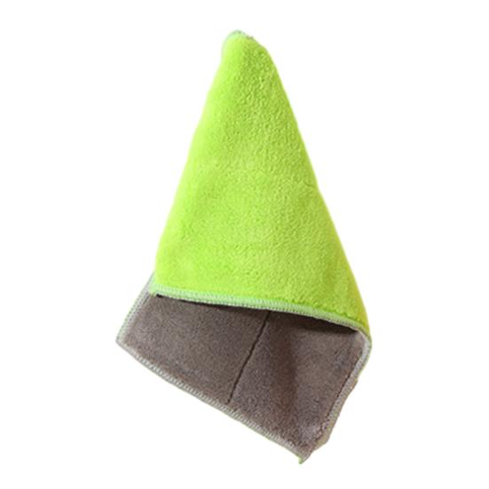 Double Layer Coral Fleece Dish Cloth Absorbent Non-Scratch Small
