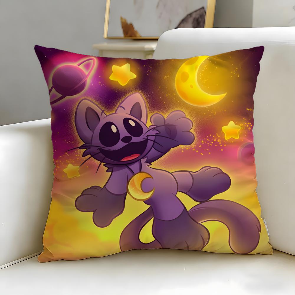 popular cartoon character Catnap Cushion Cover Soft & Easy-Wash Pillow Case – Versatile for Couch, Bed, Travel and Office