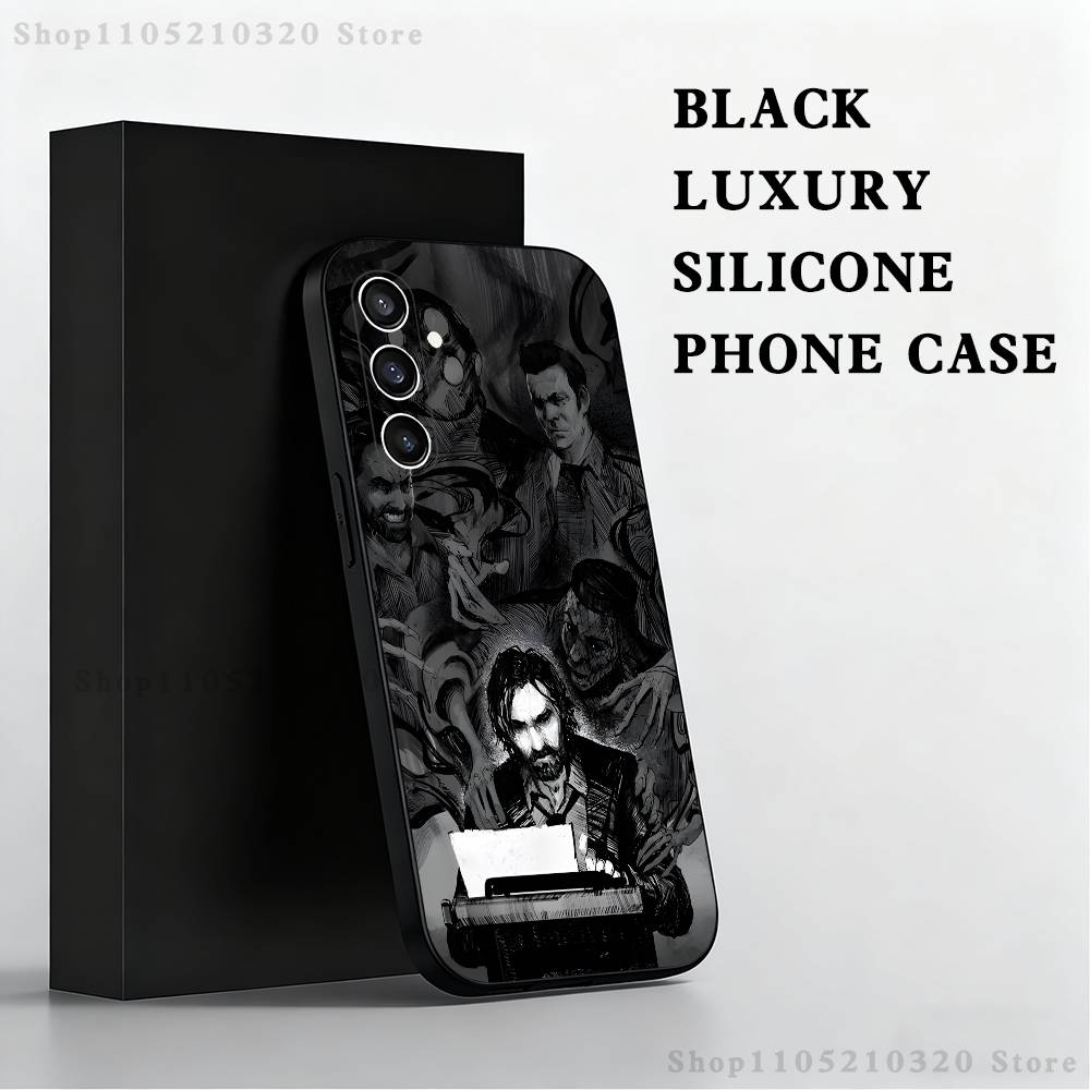 

A-Alan W-Wake Game Phone Case For Samsung S25,S24 Ultra,S20,S30 plus,S22 plus,S23,S30 Ultra 5G Silicone Black Shell SamsungS25Ultra 5G