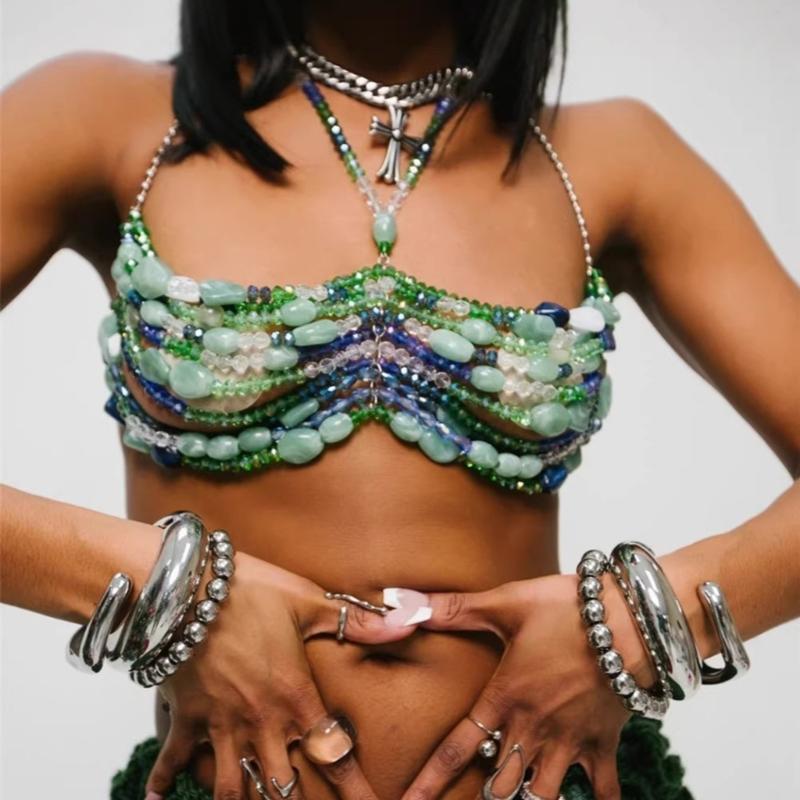 Stylish Acrylic Chest Necklace Portable Comfortable Fit For Music Festival Swimwears