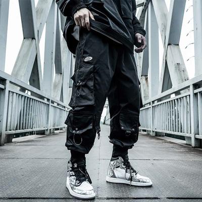 Herren Frühling und Herbst Mode Casual Hip-Hop Multi-Pocket Kordelzug Hose