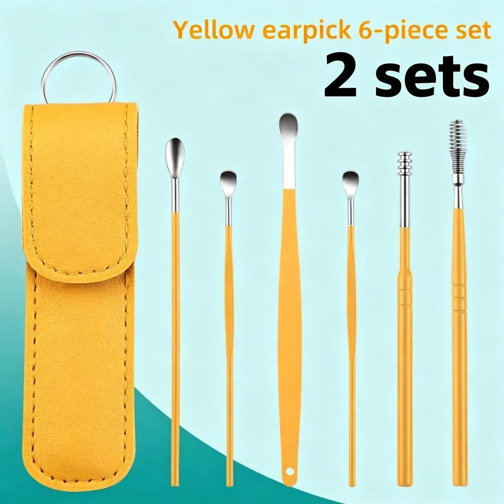 Ear Cleaning Tool Stainless Steel Ear Pick Kit &1Pc Storage Bag Earwax Remover Tool