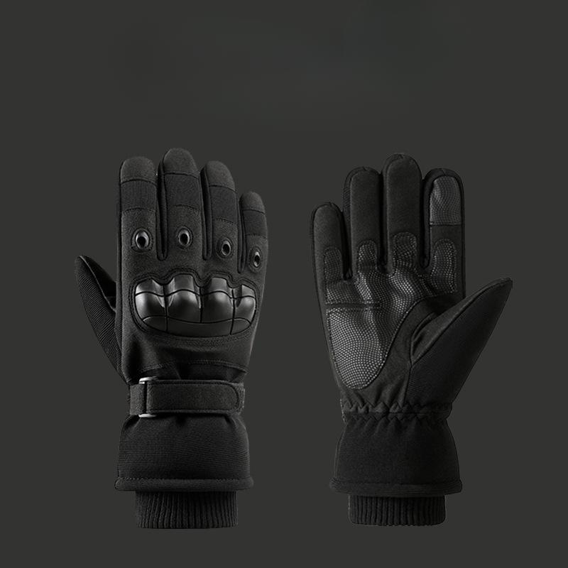 

Winter Warmth and Velvet Tactical Gloves Outdoor Training Mountaineering and Cycling Wear Resistant Motorcycle Full Finger Sports Thickened Men XL