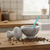 Mushroom Pestle Garlic Grinder Retro Spices Mill Multi-functional Herbs Grind Bowl  Kitchen Utensil