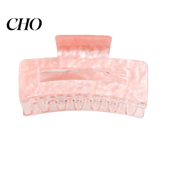 Strong Hold Hair Claw Anti-slip Teeth Leopard Heart Print Clip Pink Series Women Medium Size Back Head Shark Grip Accessory Multiple Colors