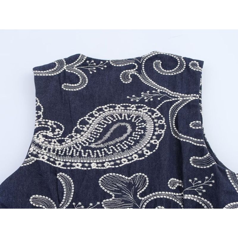 Kaslead New Women clothes Western Style Embroidered Vest Short Jacket Culottes 3380921 3367921