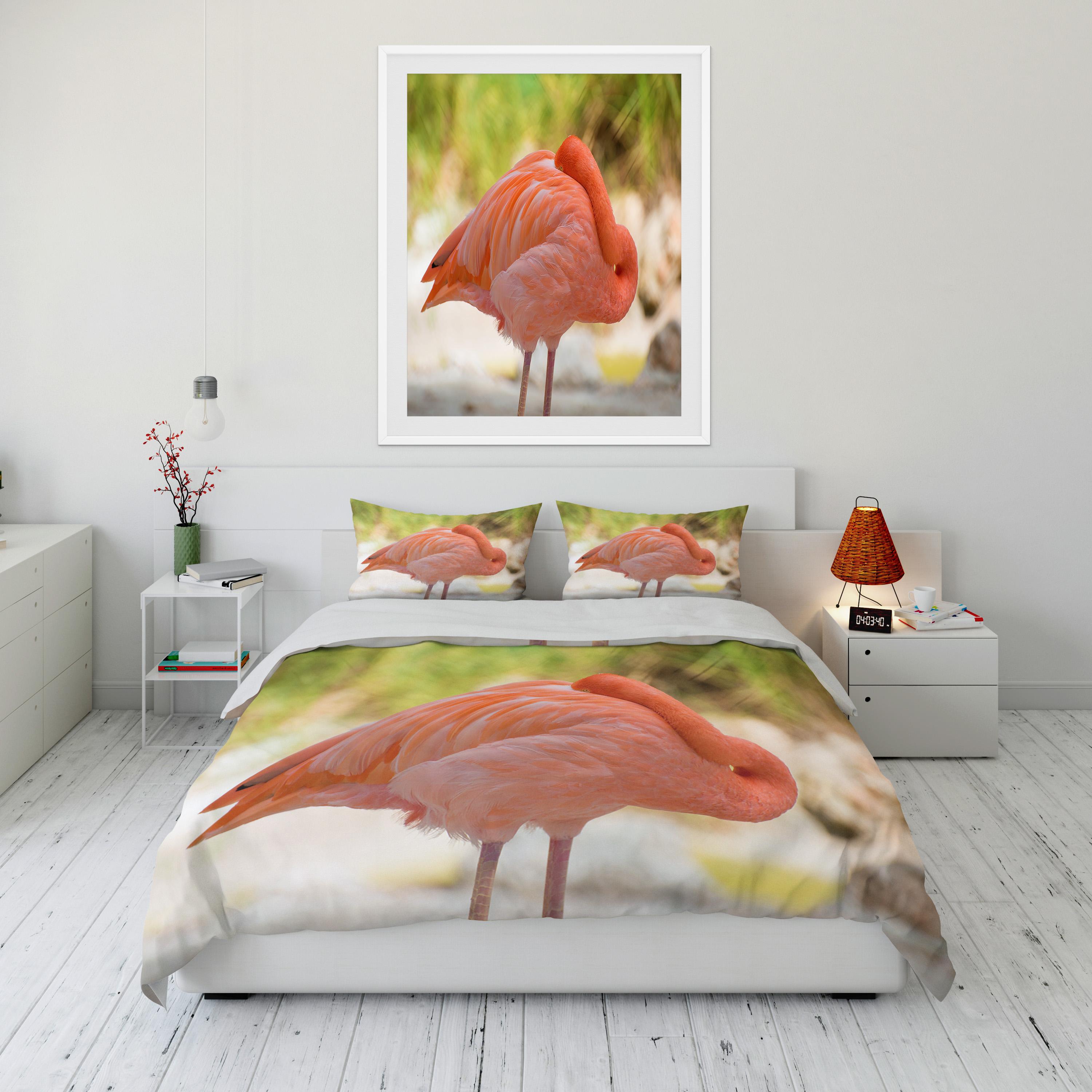 

Flamingo Cartoon Cute Bear Kawaii Christmas Gift King Size Double Bed Set Microfiber Or Polyester Duvet Cover Set EU Single(135*200cm)3pcs